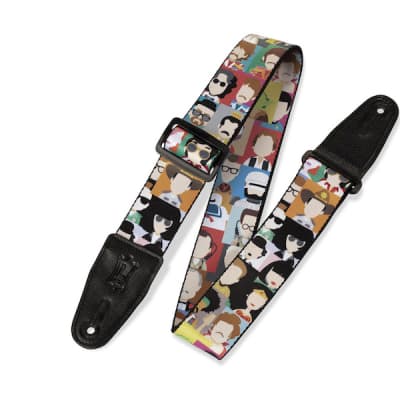 Levy's 2in Pop Art Icons Sublimation Printed Guitar Strap With Leather Ends image 1