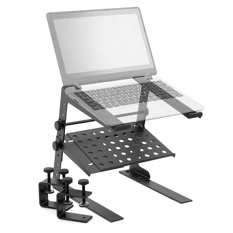 Tiger DJ Laptop Stand with Shelf and Clamps Professional Reverb