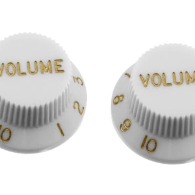 PK-0154 Set of 2 Plastic Volume Knobs for Stratocaster® - White image 1