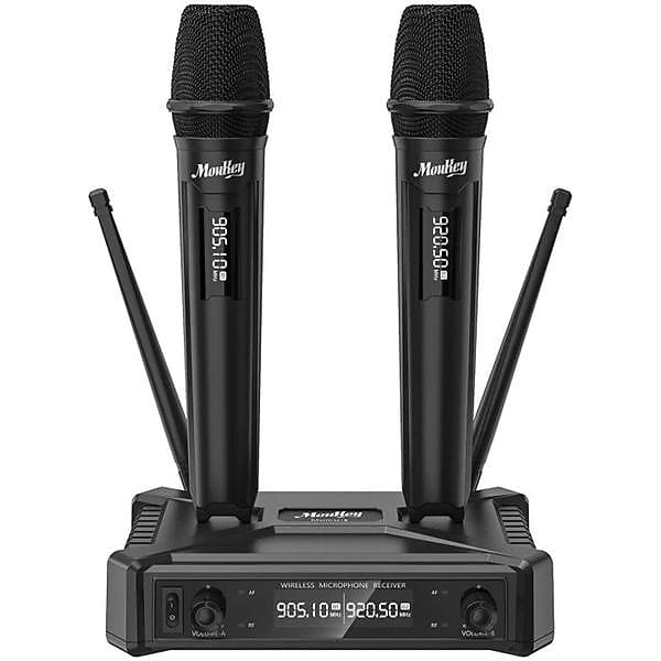 Wireless Microphone, GD Guarda US-88, Professional UHF Dual Handheld  Dynamic Mic System Set with Rechargeable Receiver, 160 ft Range,  1/4''Output, for