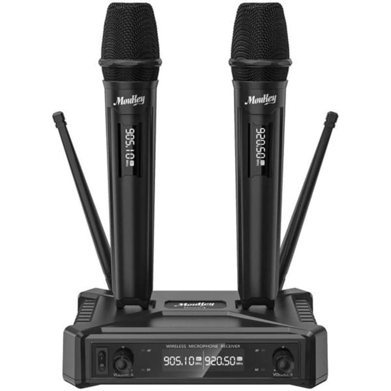  Wireless Microphone Singing Karaoke,Plug&Play Dual Cordless  Dynamic Handheld Wireless Mic with Rechargeable Receiver for 1/4'',1/8''  Output, Microphone for Adult, Kids,Wedding,Party,Church,UHF 98FT :  Everything Else