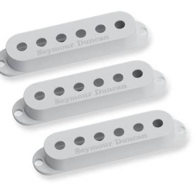 SEYMOURDUNCAN Pickup Cover Set for Strat - White with logo image 2