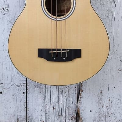 Washburn AB5 4 String Cutaway Acoustic Electric Bass Guitar Natural with Gig Bag for sale