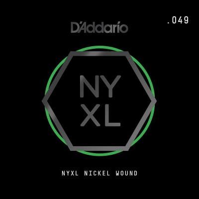 D'Addario NYNW049 NYXL Nickel Wound Electric Guitar Single String, X 2 Strings image 2