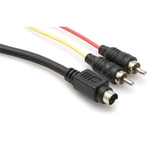 Hosa VSA-356 S-Video to Dual RCA Male Video Cable - 6'