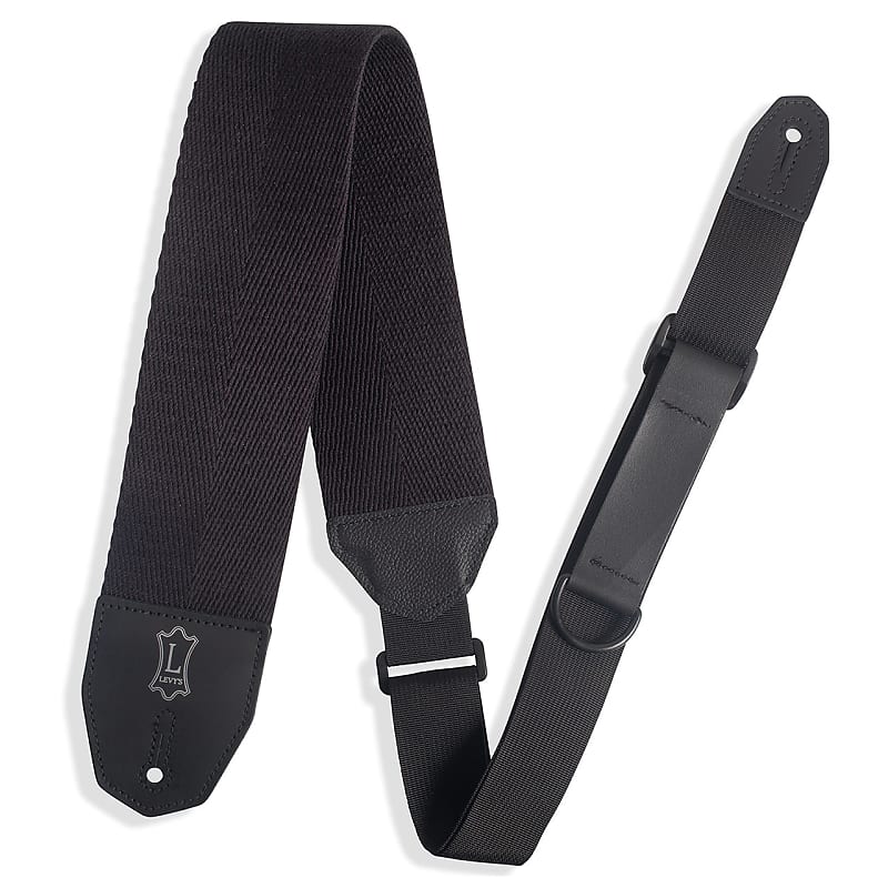 Levy's MRHC4-BLK Specialty Series Right Height Wide Cotton Strap, Black image 1