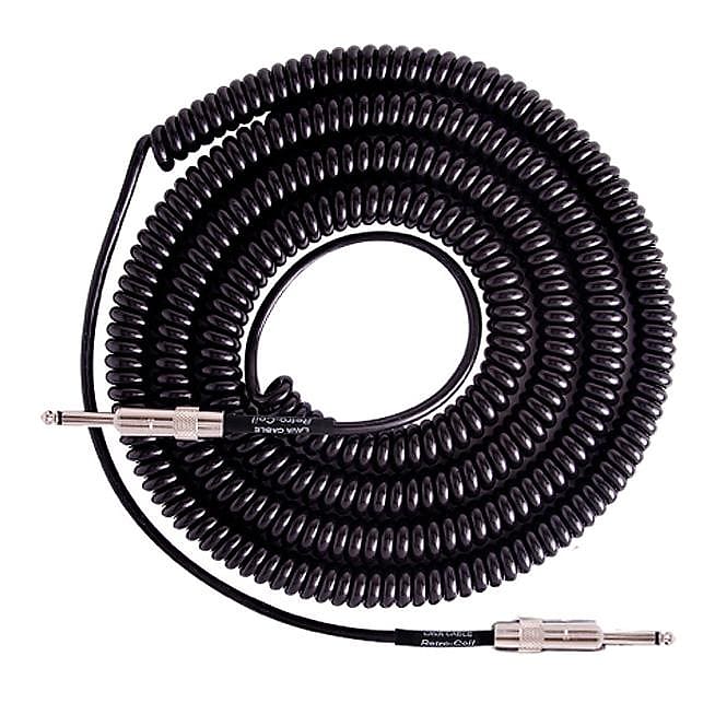 Lava Cable Retro Coil Instrument Guitar/Bass Cable 1/4" Straight to Straight, Black - 20 ft image 1