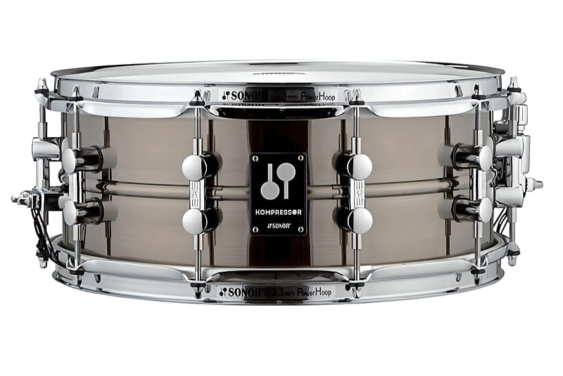 Sonor Kompressor Snare Drum, 14" x 5.75", Brass, Power Hoops, Black Nickel Plated 2023 - Brass Black Nickel Plated - Authorized Sonor Dealer - Watch for Direct Offers image 1