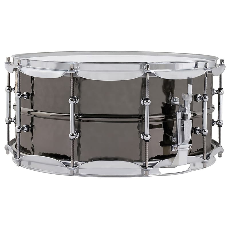 Ludwig LB417KT Hammered Black Beauty 6.5x14" Brass Snare Drum with Tube Lugs image 3