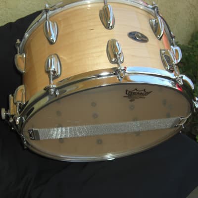 Slingerland 14x8 snare drum 20 lugs, Stick saver hoops 80s/90s - Natural Maple Gloss image 14