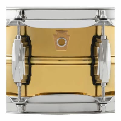 Ludwig LB401 Super Brass 5" x 14" Snare Drum with Nickel Hardware, Polished Brass image 2