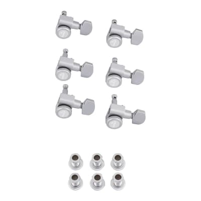 Fender Locking Stratocaster/Telecaster Tuners 6 In-Line Right Handed (Brushed Chrome) image 3