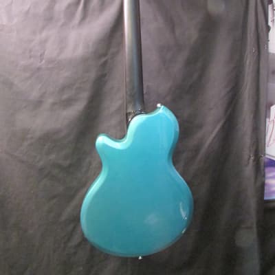 Supro 2020TM Westbury Dual Pickup Island Series Electric Guitar Turquoise Metallic, Free case image 6