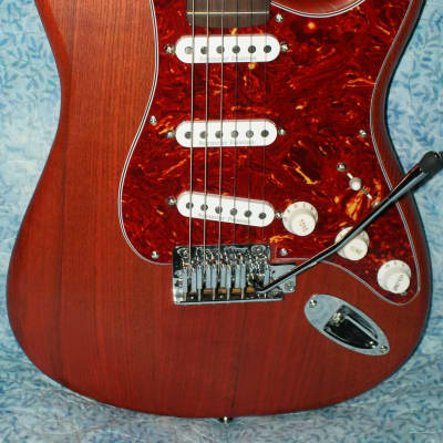 VZ Custom Guitars Red Swamp Ash S-Style, 7-Tone image 1
