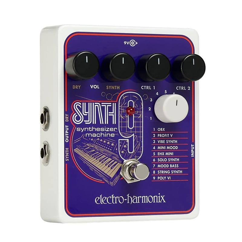 Electro-Harmonix SYNTH9 Synthesizer Machine Effects Pedal with 9 Presets and 4 Control Knobs image 1