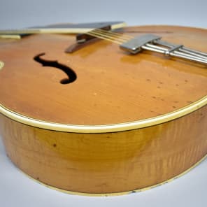 Vega  C-56 Original Vintage Blond Archtop Hollowbody Acoustic Guitar 1940s Blond image 6