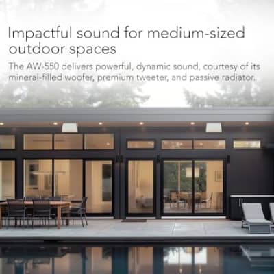 Definitive Technology Dymension AW-550 Outdoor Speaker (Black, Pair), Two-Way Surface Mount Wired Speakers, 5.25" Woofer, 1? Tweeter, & 5?x8 Passive Bass Radiator, IP66 All-Weather Outdoor Speakers image 2