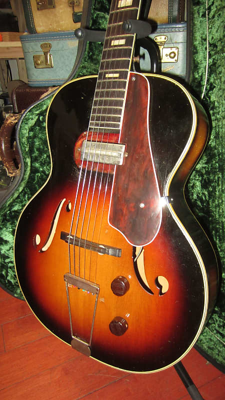 ~1952 Harmony H 50 Archtop Electric Hollowbody w/ Gibson P-13 Pickup Sunburst image 1