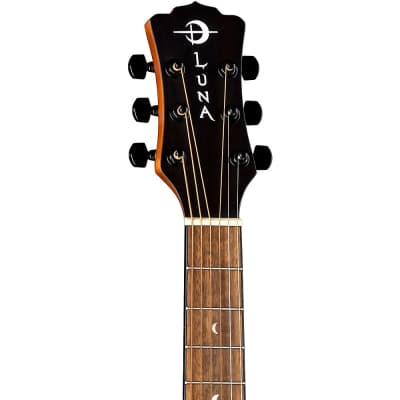 Luna Guitars Safari Tribal 3/4 Size Travel Acoustic/Electric Guitar Tobacco Sunburst image 5