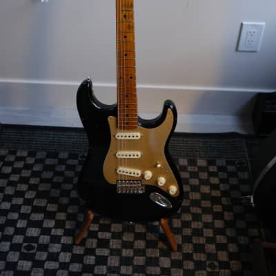 NAMM ltd Fender Fender Custom Shop '56 Stratocaster Roasted Relic Aged Black Electric Guitar 2020 - nitro lacquer finish image 5