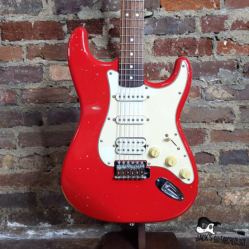 Squier / Fender MIM Stratocaster Partscaster (1997, Fiesta Red Relic) image 1