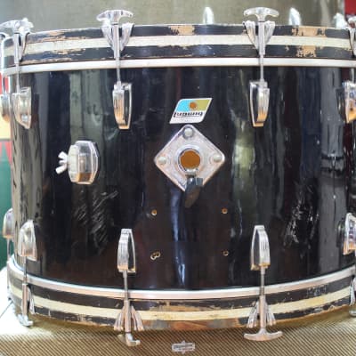 1970's Ludwig 14"x24" Bass Drum in Black Cortex image 2