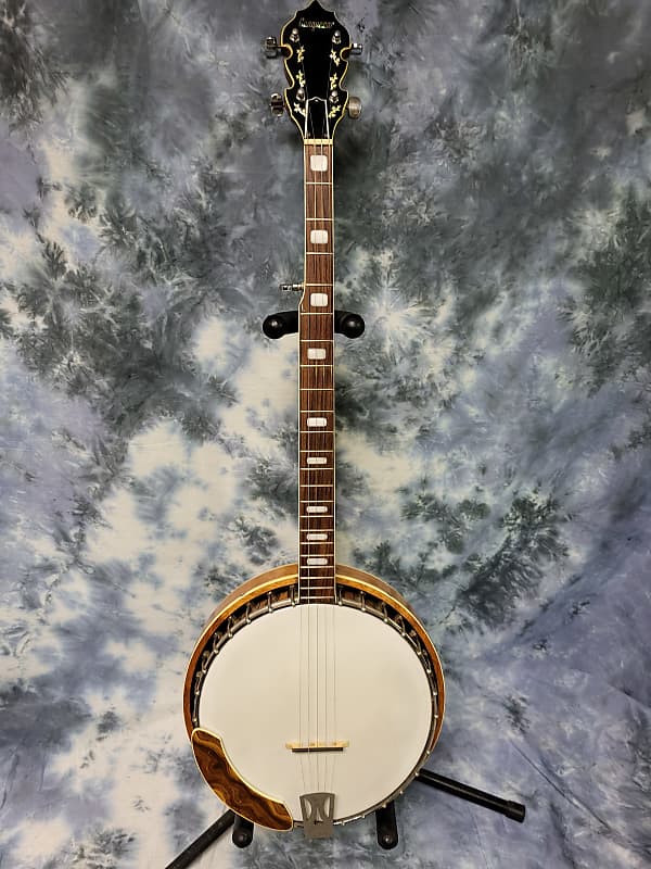 Vintage 1960's Conqueror by Kawai 5 String Banjo Pro Setup New Strings Arm Rest Unusual Woods New Gigbag image 1