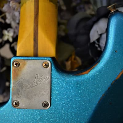 American Fender Stratocaster Performer Custom Relic Nitro Blue Sparkle image 17