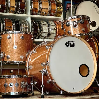 DW Drums Collectors Pure Maple Standard Drum Set - 9x13, 16x16, 18x24, 7x14 - Champagne Sparkle image 1