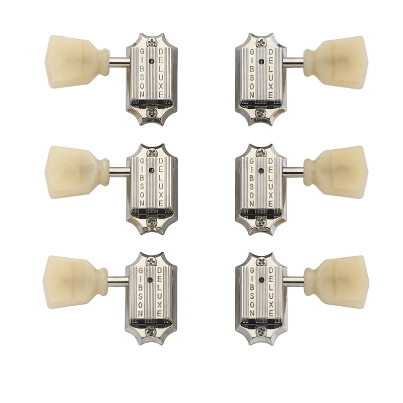 Gibson Deluxe White Button Tuner Set | The Music Zoo