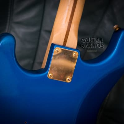 1982 Fender USA The Strat Sapphire Blue sparkle gold hardware maple neck Dan Smith era guitar image 9