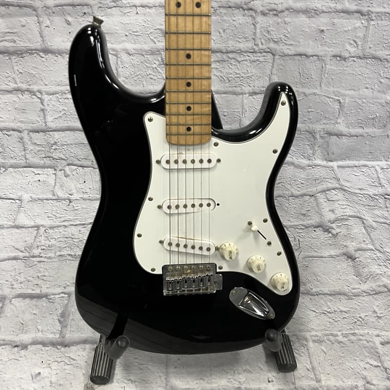 Fender Starcaster Strat Black Electric Guitar | Reverb