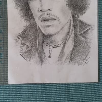 Jimmy Hendrix original popular pencil drawing 12x18