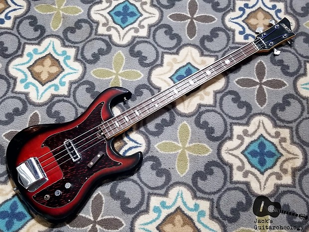 Heit Deluxe Rickenbacker Style Bass (1960s, Redburst)