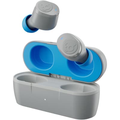 Skullcandy Jib True 2 In-Ear Wireless Earbuds, 32 Hr Battery, Microphone, Works with iPhone Android and Bluetooth Devices - Light Grey/Blue image 1