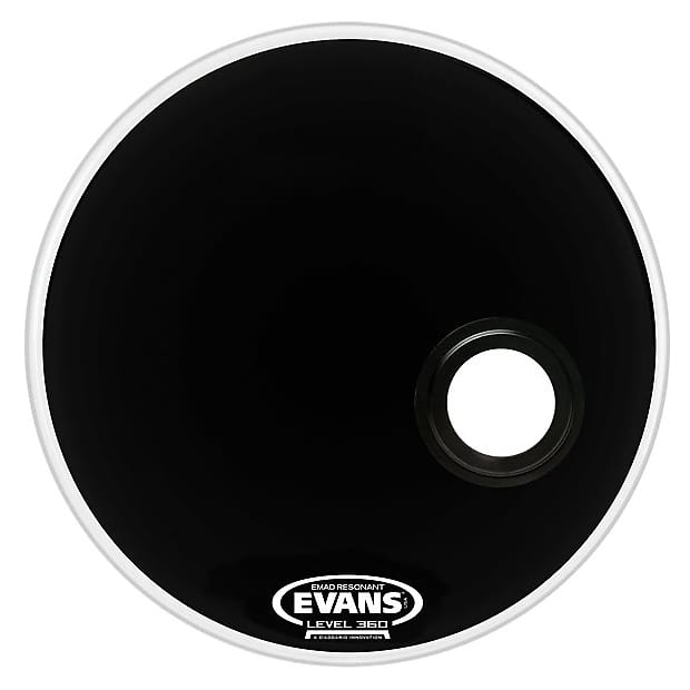 Evans REMAD Resonant Bass Drumhead, Black, 22 Inch image 1