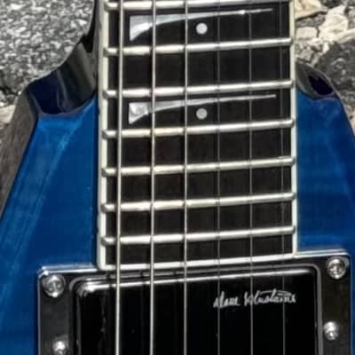 2018 Dean Limited Edition Dave Mustaine VMNT Flying V W/OHSC Transparent Blue Flame Maple Megadeth image 4