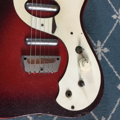 Silvertone Electric Guitar 1960's Redburst image 5