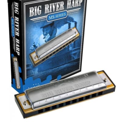HOHNER Big River Harmonica, Key F, Germany, Diatonic, Includes Case, 590BL-F image 1