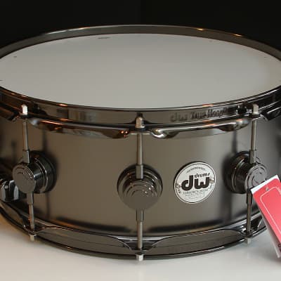 DW Collectors Satin Black Over Brass 5.5" x 14" Snare Drum w/ VIDEO! image 1