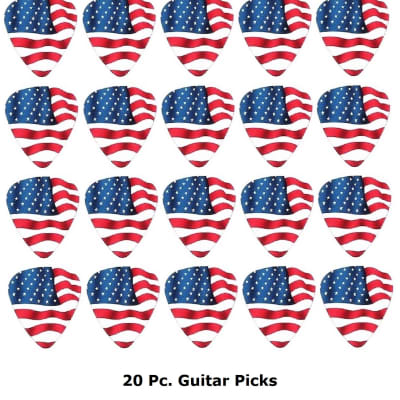 American USA Flag Guitar Picks.  Medium Thickness  0.71mm. 20 Pcs. SHIPS FAST! image 3