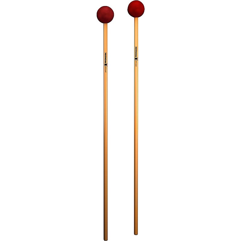 Promark SPYR Unwrapped Marimba Mallets Medium Red Rubber Reverb