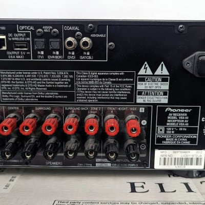 Pioneer Elite VSX-60 - Elite 630W 7.2-Ch. 3D Pass-Through A/V Network Home Theater Receiver w/ Box image 10