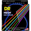 DR Strings Hi-Def NEON Multi-Color Coated Acoustic Strings Light 12, 16, 24, 32, 42, 54