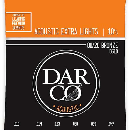 Darco 80/20 Bronze Extra Light Acoustic Guitar Strings  10-47 image 1