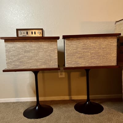 Bose 901 Series I 1968 Direct Reflecting Speakers w/ Equalizer, Original Boxes, & Tulip Stands image 2