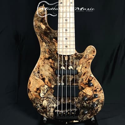 Lakland USA 55-94 Custom Deluxe - 5-String Bass - Buckeye Burl Gloss Finish & Gold/Black Hardware w/Case (7935) image 2