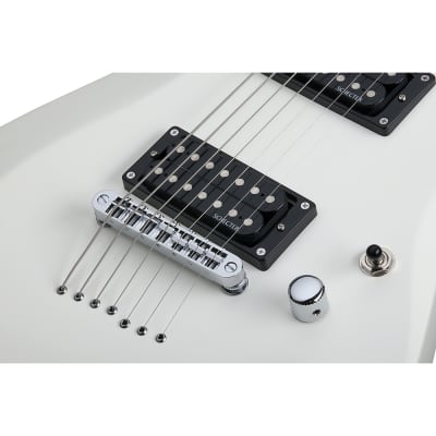 Schecter Guitars 438 C-7 Deluxe 7-String Guitar, Rosewood Fretboard, Satin White image 5