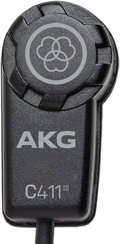 AKG Pro Audio C411 PP High-Performance Miniature Condenser Vibration Pickup for Stringed Instruments with MPAV Standard XLR Connector Black image 1