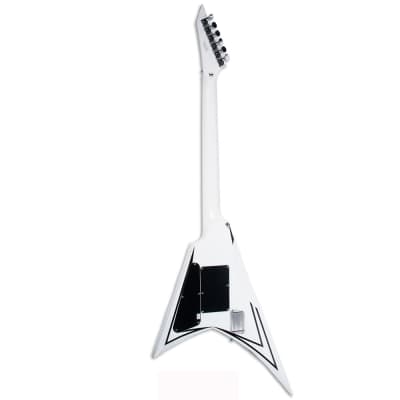 ESP E-II SV Standard Satin Grip White with Black Pinstripes